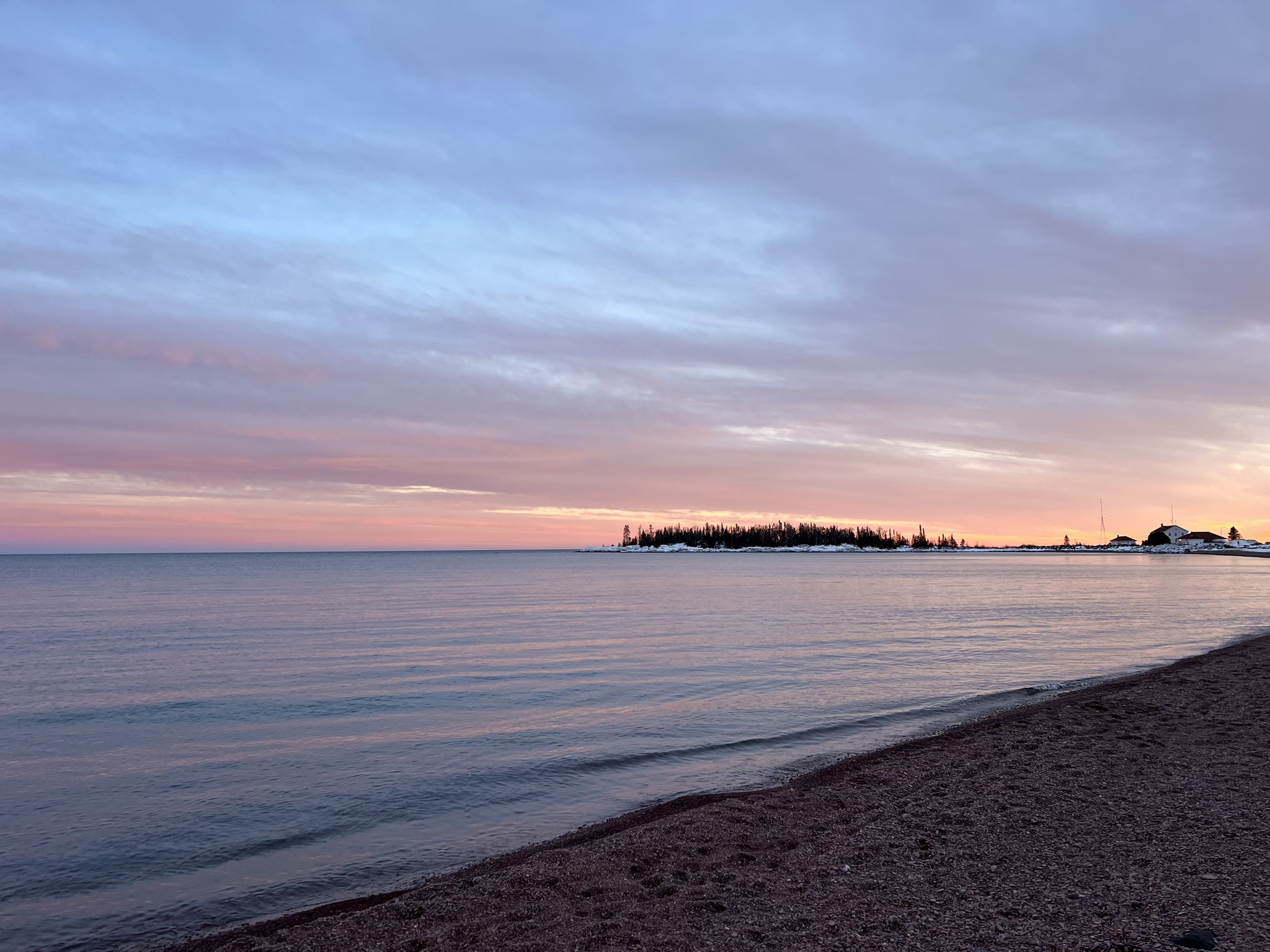 Winter light over Lake Superior on Minnesota's North Shore.